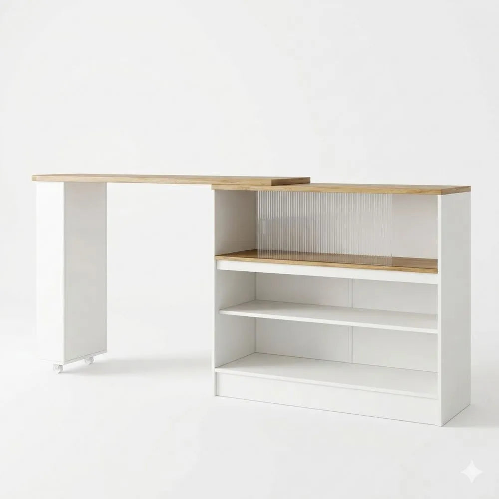 Drehbares Sideboard mit Glasablage, multifunktional für Küche
