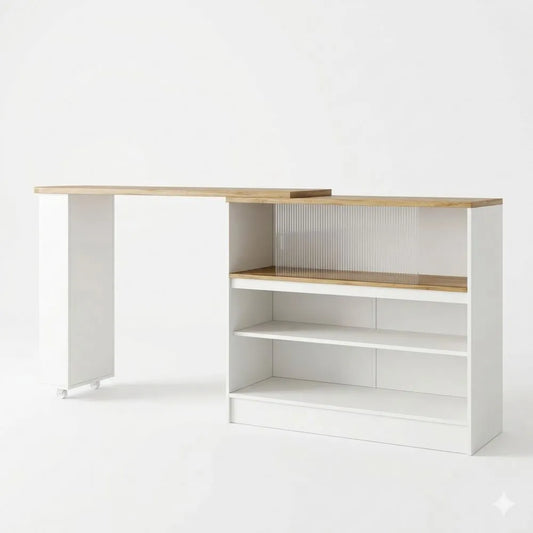 Drehbares Sideboard mit Glasablage, multifunktional für Küche