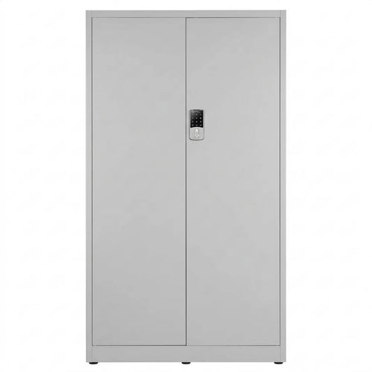 Metall Aktenschrank mit Zahlenschloss, pulverbeschichtet, 185x90x40 cm, Grau