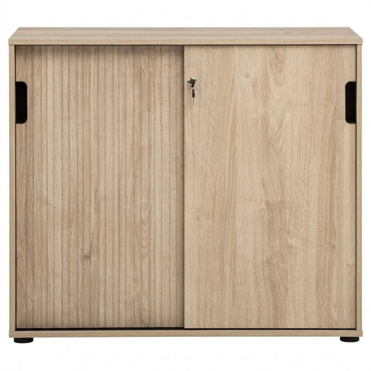 Moderner Aktenschrank mit dekorativem Streifenmuster, 100 x 41 x 83,6 cm